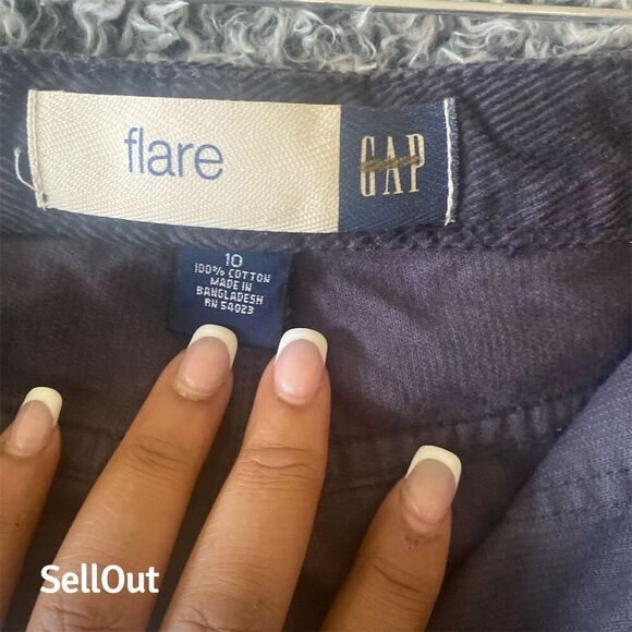 Gap Women's Flare Jeans Size 10 Blue Dark Wash Retro Y2K Style - Picture 3 of 7